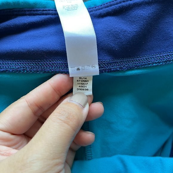 LUCY POWERMAX BLUE CAPRI LEGGINGS WOMENS SIZE M‎ ATHLETIC YOGA RUNNING - Picture 7 of 7